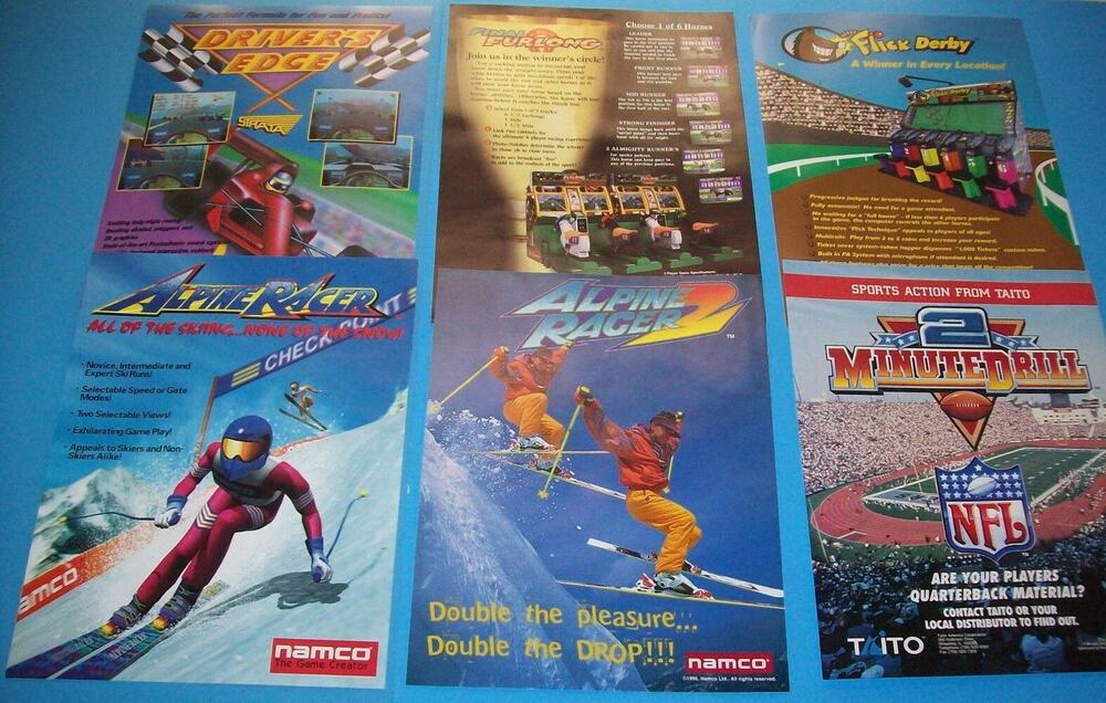Arcade FLYERS Alpine Racer Flick Derby Final Fun Long 2 Minute Drill Driver Edge